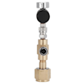 Miniatyrbillede 2 af 5: CO2 Cylinder Påfyldningsadapter Messing Connector CGA320 med Udluftningsventil ASA 1500PSI Trykmåler