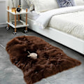 Miniatyrbild 5 av 5: Tflycqluxury Mjukt Fuskfårskinnsöverdrag för Stol Sittdyna Plysch Pälsområdesmattor För Sovrum, 2ft X 3ft, Vit
