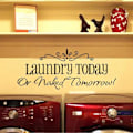 Pikkukuva 4 / 5: Laundry Today -kirjain irrotettava itseliimautuva seinätarra seinämaalaus huoneen sisustus