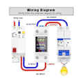 Miniatyrbillede 5 af 5: ATORCH GR2PWS Elektricitetsmåler Tuya WiFi Skinne Strøm Energimåler AC50-320V Digital Display Monitor Spændingskurve Amperemeter