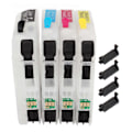 Miniatyrbillede 1 af 5: Blækpatroner Kompatibel Refill Udskiftning Med Permanent Chip 4 Farver til Inkjet Printer LC563