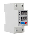 Miniatyrbillede 1 af 5: Over- og underspændingsbeskyttelsesenhed DIN-skinne Justerbar Dobbelt Display Digital Spændingsrelæ 240?300V