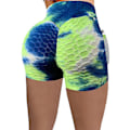 Miniatyrbild 1 av 3: Tflycq Kvinnor Korta Flerfärgade Fickor Tights Hög Midja Elasticitet Sport Yoga Byxor Blue S