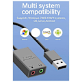 Miniatyrbillede 5 af 5: 7.1 Kanal Lydkort Ekstern 3.5mm USB Adapter USB til Mikrofon Højttaler Lydinterface til Bærbar Computer