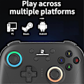 Miniatyrbilde 1 av 5: RGP01 Gamepad Trådløs Bluetooth Spillkontroller RGB Hall Effect Joystick for PC Android IOS Steam