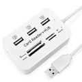 Miniatyrbillede 1 af 5: USB 2.0 Hub 3 Porte med USB Kortlæser Hub 2.0 480Mbps Combo til MS/M2/SD/MMC/TF til PC Laptop