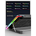 Miniatyrbillede 4 af 5: F5 RGB Laptop Køler 12-17 Tommer 6 Blæsere Dobbelt USB Interface Laptop Stand Mute Køleblæser (Symphony Edition)