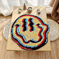 Miniatyrbilde 3 av 4: Trippy Smile Teppe Smily Ansikt Håndlaget Teppe Tuftet Smile Teppe Gave til Venn Tepper til Soverom Geek Gave Hjemmeinnredning Teppe