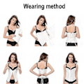 Miniatyrbillede 3 af 5: Dame Snørebånds Boned Overbust Korset Bustier Undertøj Bodyshaper Top Prinsesse Korset White-XS