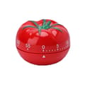 Söt tomatformad köksäggklocka, mekanisk uppdragbar 60-minuters timer, 360 graders roterande matlagningstimer, röd
