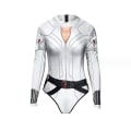 Miniatyrbild 4 av 5: Dam Glänsande Metallisk Leotard Turtleneck Långärmad Metallisk Bodysuit COLOR 1 S to M