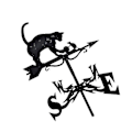 Miniatyrbild 1 av 4: Retro Metall Vädervane Vindflöjel Vindriktningsvisare Cat and Rat