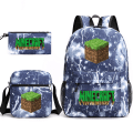 Miniatyrbild 1 av 5: MINECRAFT Ryggsäck Skolväska för Barn Pojkar Flickor Spel Tryckt Student Bokväska Skolmaterial White