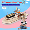 Miniatyrbild 4 av 5: Trä Segelbåt Skepp Kit, Harvey Seglingsmodell Studenter Gör-det-själv Paddelhjul Skepp Monteringsmodell Fjärrkontroll Pedagogisk Leksak Material Kit Barn Utbildning