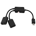 Miniatyrbillede 2 af 5: Micro-USB Host Kabel, Micro-USB Han til 2X Type A Dobbelt USB Hun OTG Adapter Konverter Hub til Andr