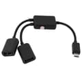 Pikkukuva 2 / 5: Micro-USB-isäntäkaapeli, Micro-USB-uros - 2X Type A Dual USB -naaras OTG-sovitinmuunnin Andr:lle