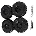 Miniatyrbillede 2 af 5: 4 STK 120mm 2.2 Beadlock Fælgbælte Dæksæt til 1/10 RC Crawler Bil Axial SCX10 Wraith Capra RR10 RBX10 TRX4
