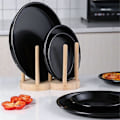 Miniatyrbild 5 av 5: Rund Pizzabakform Pizzaplåt Djupform Kolstål Non-Stick Form Bakugnsverktyg Bakform 8 Tum Svart