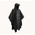 Miniatyrbillede 1 af 4: Poncho i militærstil, multifunktionel ripstop-regnponcho med hætte, vandtæt regnfrakke til udendørsaktiviteter (1 stk.) Black