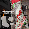 Miniatyrbild 3 av 4: Handgjord Julstrumpa Mall Set DIY Jul Akryl Quilting Mall 3pcs small 8 inches