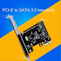 Miniatyrbilde 3 av 5: PCIE til SATA-kort PCI-E Adapter PCI til SATA3.0 Konverter 2-Port SATA III 6G Utvidelseskontroller Ca