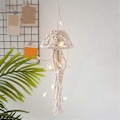 Miniatyrbild 3 av 5: Boho Macrame Drömfångare Handgjord Vävd Ornament med Ljusslingor Manet Drömfångare för Hängande Dekor C