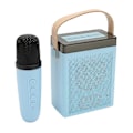 Miniatyrbilde 3 av 5: Karaokemaskin Multifunksjon RGB-belysning Bærbar Bluetooth-høyttaler med 2 trådløse mikrofoner for voksne og barn Blå