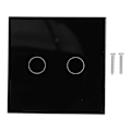 Pikkukuva 1 / 5: Type 86 2-suuntainen älykäs kosketuskytkin, ääniohjaus, kotitalouskäyttöön, kondensaattoriton, taustavalaistu kytkin Zigbee Tuya -järjestelmälle (musta)
