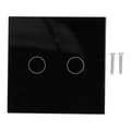 Typ 86 2-vägs Smart Switch Touch Röststyrning Hushåll Kondensatorfri Bakgrundsbelyst Switch för Zigbee Tuya (Svart)