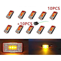 Miniatyrbillede 1 af 5: 24V Amber LED-lys til Scania sidemarkering Heavy Truck til Scania Clearance Lamps lastbil karosseri dele +2 connector oem1737413 10 lights with plug