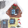 Miniatyrbild 4 av 5: Vinter Snö Julhus Miniatyr Inomhus Byggnad Jultomtehus Dekor med Varmt LED-ljus för Hemmet
