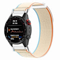 Miniatyrbillede 2 af 5: Til Coros Vertix 2 / Garmin Fenix 7X / 6X / 5X 26mm Trail Loop Nylonbånd Blød Urrem - R Milky White White