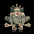 Miniatyrbild 3 av 4: Grodstil Broschnål Glänsande Strass Emalj Mode Klänning Hatt Tillbehör Gåva