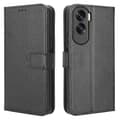 Wallet Flip Cover-deksel for Honor 90 Lite 5G / X50i 5G PU-lær Diamanttekstur Stativ Støtsikker Black