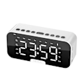 Miniatyrbild 3 av 5: LED digital väckarklocka med Bluetooth 5.1 Uppladdningsbar Portabel Musikspelare Stöd TF-kort AUX-anslutning Vit