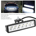 Miniatyrbilde 2 av 4: 12V 18W 6 LED Bar Arbeidslampe Kjørelys Kjøretøymodifikasjon IP67 Svart