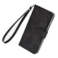 Miniatyrbillede 4 af 5: Til Tcl 403 Mobiltelefon Etui Stativ Tegnebog Stødsikker Tpu+pu Læder Telefon Cover Black