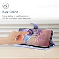 Miniatyrbilde 4 av 5: For Nokia C30 Sommerfugl Blomster Preging Pu Lær Telefon Shell, Fallsikker Mønster Preging Design Lommebok Stativ Veske Med Praktisk Stropp Light Purple