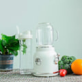 Miniatyrbillede 1 af 3: Mini Blender med dobbelt kop, retro shake- og isknuser, bordblender med blade i rustfrit stål