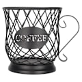 Miniatyrbillede 1 af 5: Jern Kaffekapselholder Organizer Stor Kapacitet Kaffekapsel Opbevaringskurv til Hjemmekontor Caféer Sort