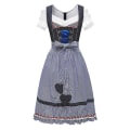 Miniatyrbild 3 av 3: Traditionell Dirndl Oktoberfest Kostym Klassisk Alpen Fraulein Klubb Servitris Outfit Cosplay Karneval Maskerad Party Klänning 20167C L