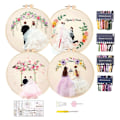 Miniatyrbild 1 av 5: 4-pack Broderikit för vuxna DIY Broderikit för nybörjare Handsömningskit med mönster (Bröllop)