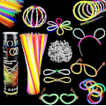 Miniatyrbillede 1 af 3: 100 Glow Sticks Glow Sticks Assorterede Farver Glow Sticks Glow Sticks Lysstav Til Briller, Armbånd