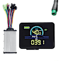 Miniatyrbild 4 av 5: P5C Elcykel LCD Display Mätare 24V-60V+36V/48V 350W Sinusvåg Kontroller UART Ebike Färg LCD Display Mätare 5PIN