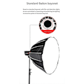 Miniatyrbillede 1 af 5: Fotografi Softbox 90cm Diameter Quick Release Deep Throw Softbox med Gitter Metal Bowens Bajonet Grill Shade