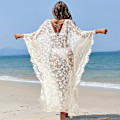Pikkukuva 3 / 5: Rantamekko Boho Pitsi Kimono Plus Koko Bikini Aamutakki Uimapuku Naisten Yhtenäinen Beige