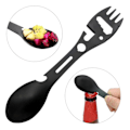 Miniatyrbilde 2 av 5: Multifunksjonell Spork Sklisikkert Håndtak Varmebestandig Dobbel Ende Anti-skålding 10 i 1 Multifunksjonell Spork Husholdningsartikkel