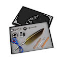 Miniatyrbillede 1 af 3: Vintage Retro Fjer Dyb Pen Legering Nib Kalligrafi Skrive Pen Gave med Æske (Gul)
