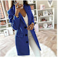 Miniatyrbillede 2 af 3: Fleece Overcoat Dame Vinter Frakke Lang Jakke M