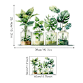 Miniatyrbillede 5 af 5: Grøn Plante Vinduesmærkat PVC Glasfilm Genanvendelige Resterfri Mærkater Hydroponisk Pottet Design Forårsindretning